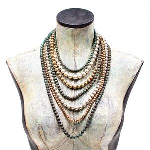 VTG 90's Large Metalized Acrylic Beaded Necklace